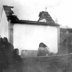 Die 1922 bei einem Bombenanschlag kirchenfeindlicher Kräfte beschädigte erste Kapelle am Erscheinungsort von Fatima.