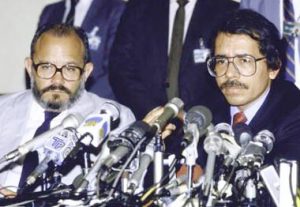 Außenminister D'Escoto mit Staats- und Regierungschef Daniel Ortega