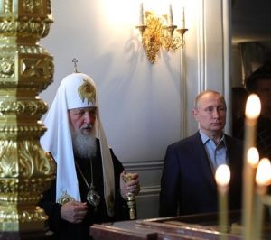 Patriarch Kyrill mit Putin in Walaam