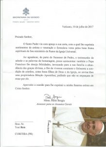 Das Antwortschreiben des Papstes auf den Dank eines brasilianischen Homo-Paares.