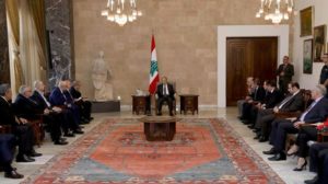 Libanons Staatspräsident Michel Aoun heute in Beirut