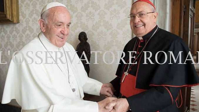 Two Argentineans: Cardinal Leonardo Sandri yesterday with Pope Francis