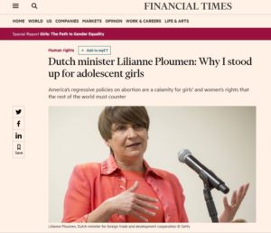 Ploumen in der Financial Times