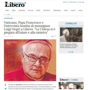 Erzbischof Luigi Negri, Interview der Tageszeitung Libero