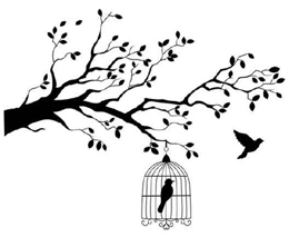 China Vogel im Käfig oder frei