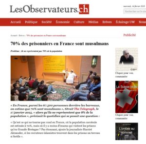 „70 Prozent der Gefängnisinsassen in Frankreich sind Muslime“ (2015)