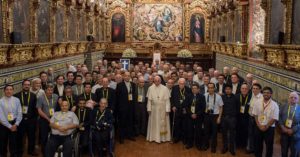 Papst Franziskus am 19. Januar mit Jesuiten in Lima