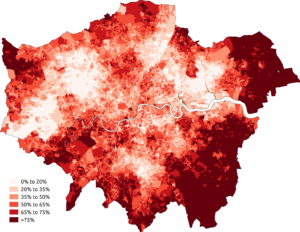 Volkszählung 2011: Wo in London noch Engländer leben (rot)