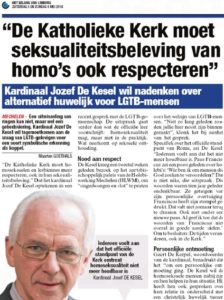 Kardinal De Kesel wirbt für Homosexualität