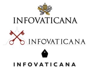 Logoentwicklung von InfoVaticana seit Ausbruch des Rechtsstreites. Der Zwang zur „Neutralität“eites