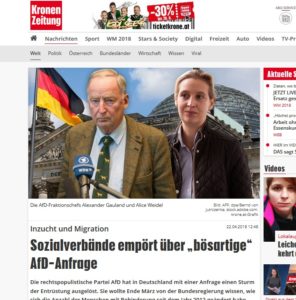 Medienempörung auch auswärts: Österreichs Kronen-Zeitung