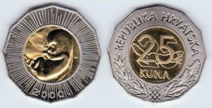 Ungeborens Kind: Darstellung auf 25-Kuna-Münze