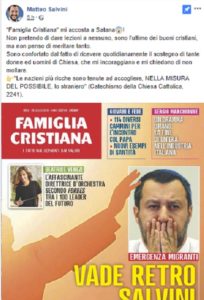 Salvinis Antwort: „Ich bin der Letzter unter den Christen, aber ich denke, daß ich so etwas nicht verdiene“. 