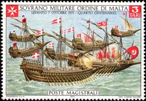 Briefmarke des Ordens zum 400. Jahrestag der Schlacht von Lepanto
