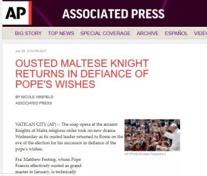 AP: Festing "überraschend" nach Rom zurückgekehrt