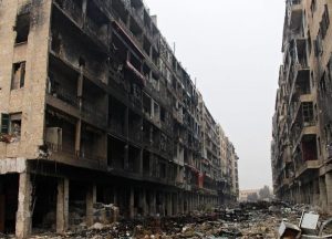 Zerstörtes Aleppo in Syrien