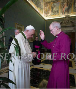 Bergoglio anglikanisch? Justin Welby, Oberhaupt der anglikanischen Weltgemeinschaft segnet auf dessen Wunsch Papst Franziskus