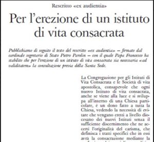 Veröffentlichung des Reskripts im heutigen Osservatore Romano