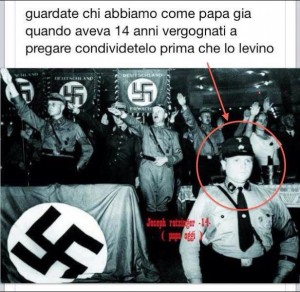 antikirchliche Bildmanipulation Joseph Ratzinger mit Hitler auf Facebook