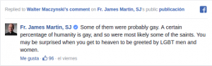 Facebook-Eintrag des Jesuiten