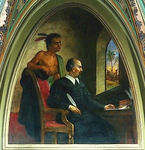 Fresko von 1876 zu Las Casas im Kapitol von Washington