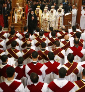 Christen im Nahen Osten im Rückzug aufgerieben zwischen entchristlichtem Westen, radikalisierten Moslems und dem Israel-Konflikt Kopten Gottesdienst