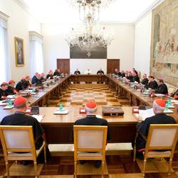 Saal Bologna: erste Versammlung dieses Pontifikats im September 2013