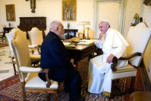 Enzo Bianchi bei Papst Franziskus