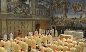 Franziskus I. erste heilige Messe, Wieder Volksaltar in Sixtinischer Kapelle