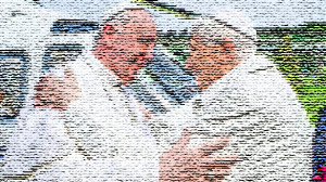 Franziskus und Benedikt XVI. gemeinsames Bild Ikone der neuen Clerical Pop Art