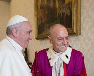 Papst Franziskus mit Msgr. Pinto, dem Dekan der Rota Romana