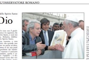 Frei Betto mit Papst Franziskus im Osservatore Romano