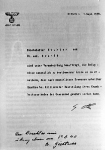 Hitlers persönlicher Auftrag zum Krankenmord vom 1. 9. 1939