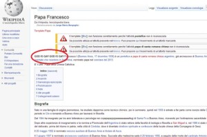 Homo-Extremisten manipulieren mit blasphemischen Eintrag Wikipedia-Seite zu Papst Franziskus