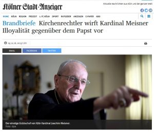 Unmoralische Ausfälle gegen Kardinal Meisner 