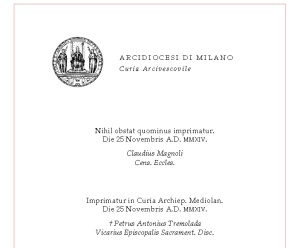 Imprimatur der Erzdiözese Mailand