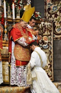Kardinal Burke bei einer Priesterweihel