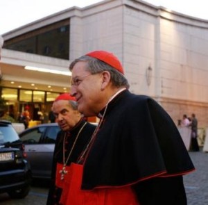 Kardinal Burke und Kardinal Caffarra (hinten)