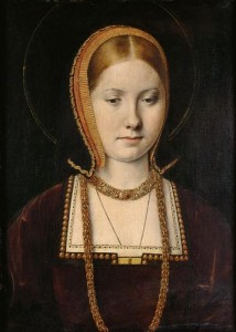 Katharina von Aragon, rechtmäßige Ehefrau Heinrichs VIII. Ihre Tochter Maria, Ehefrau König Philipps II. von Spanien und einzige rechtmäßige Thronerbin Englands, war 1553-1558 Königin von England und versuchte die Kirchenspaltung rückkgängig zu machen.