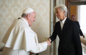 Christine Lagarde in Audienz bei Papst Franziskus