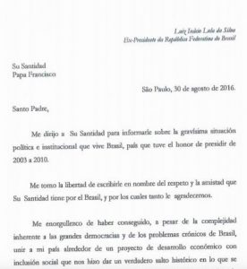 Lula-Brief an Papst Franziskus