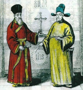 Matteo Ricci, Jesuitenmissionar in China (links im Bild)