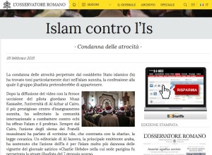 Osservatore Romano: Al-Azhar gegen "Islamischen Staat" IS
