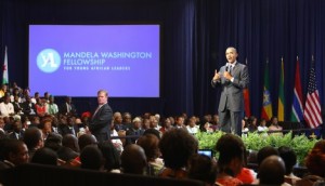 Obama spricht zu den Yali-Stipendiaten aus Afrika
