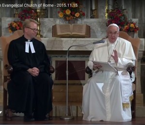 Papst Franziskus in Lutherkirche Rom