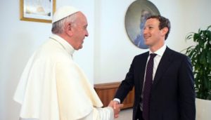 Papst Franziskus mit Mark Zuckerberg (Facebook)