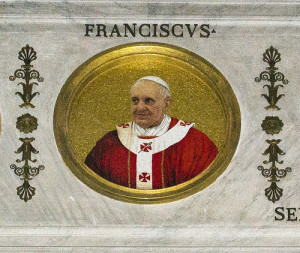 Papst-Medaillon in St. Paul vor den Mauern