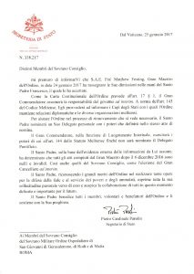 Der Brief des Kardinalstaatssekretärs