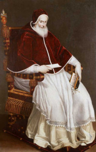 Pius V. führte nicht das Weiße Gewand des Papstes sein, sondern trug seine Ordenstracht als Dominikaner unter den päpstlichen Gewändern