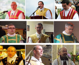 Neun der zehn französischen Oberen, die sich am Sonntag mit einem Schreiben gegen eine Einigung mit Rom aussprachen.